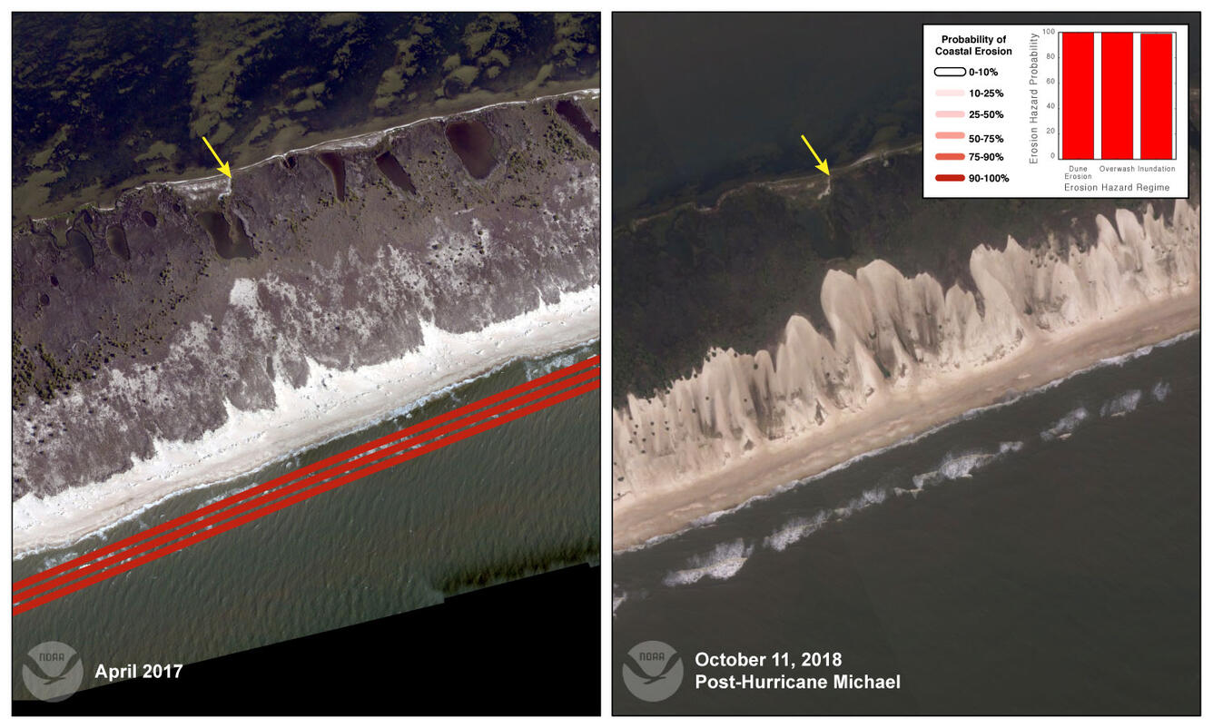 Hurricane Michael Pre- and Post-Storm Photo Comparisons - St. George Island