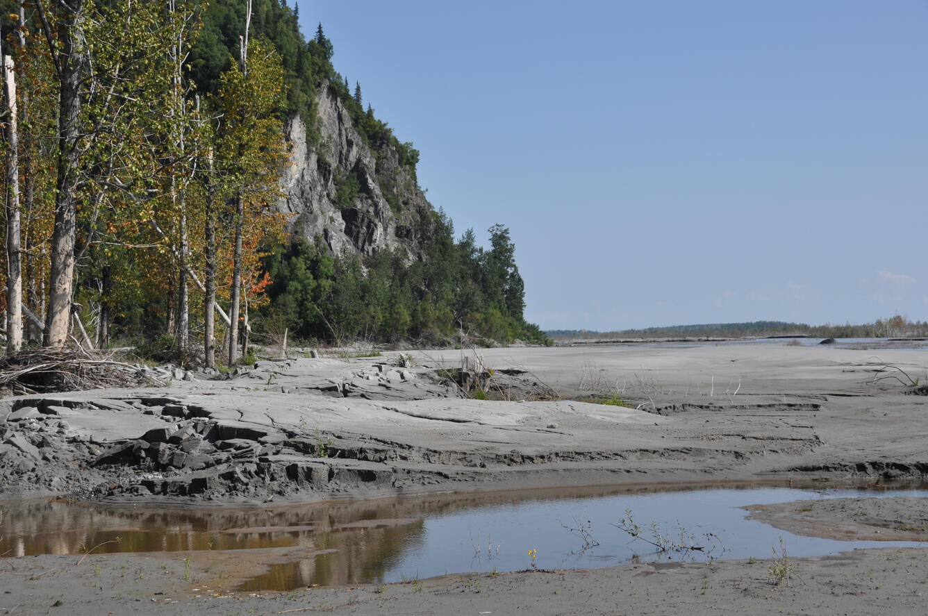 The lower Drift River after the Redoubt Volcano 2009 eruption