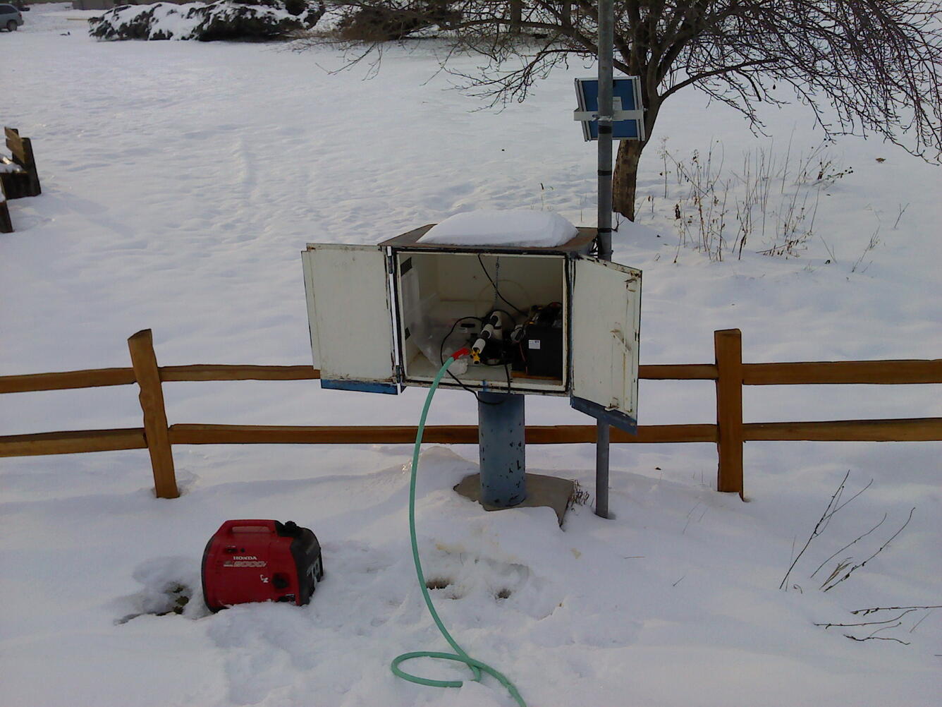Groundwater Monitoring Well near Ashland, NE in winter