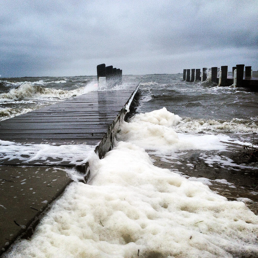 Flood at Pier on Assawoman Bay, MD