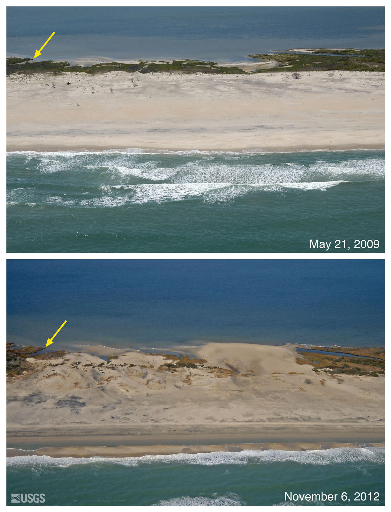 Oblique aerial photographs of Assateague Island, Maryland.