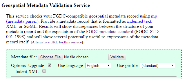 Screencapture of the USGS Metadata Parser.