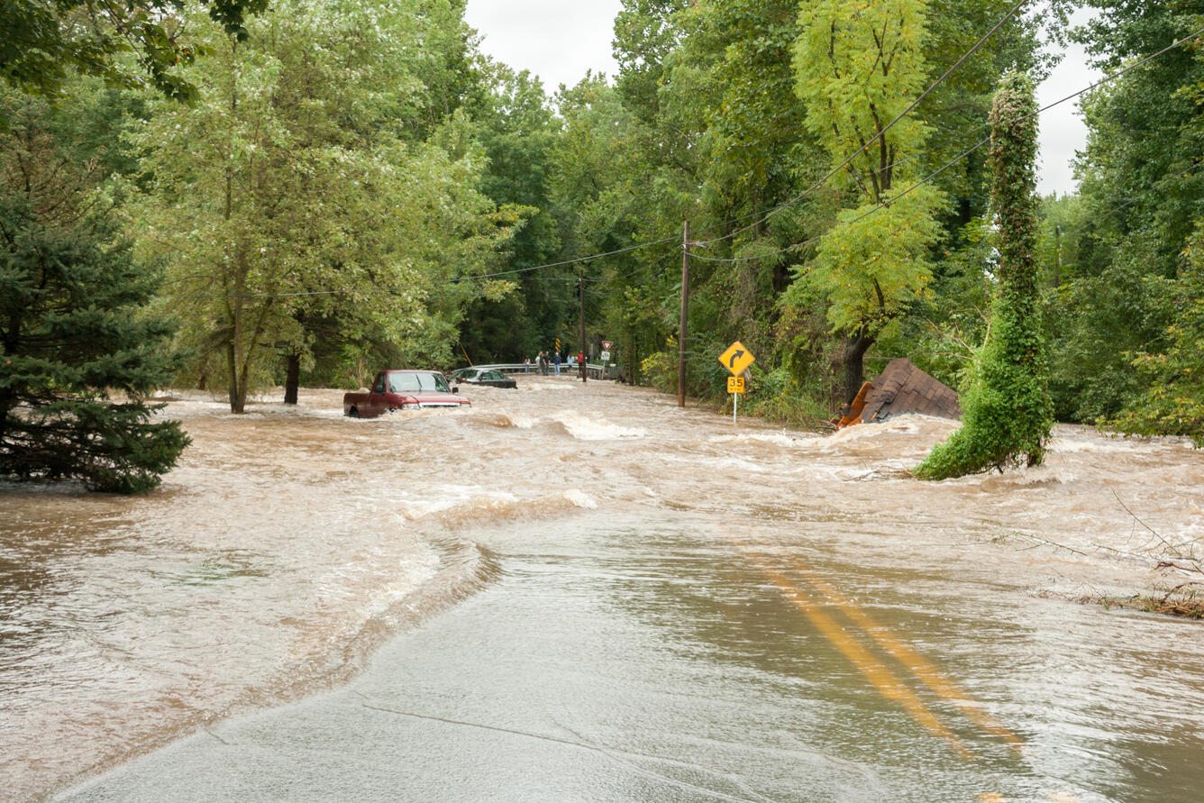 Flooded roadway