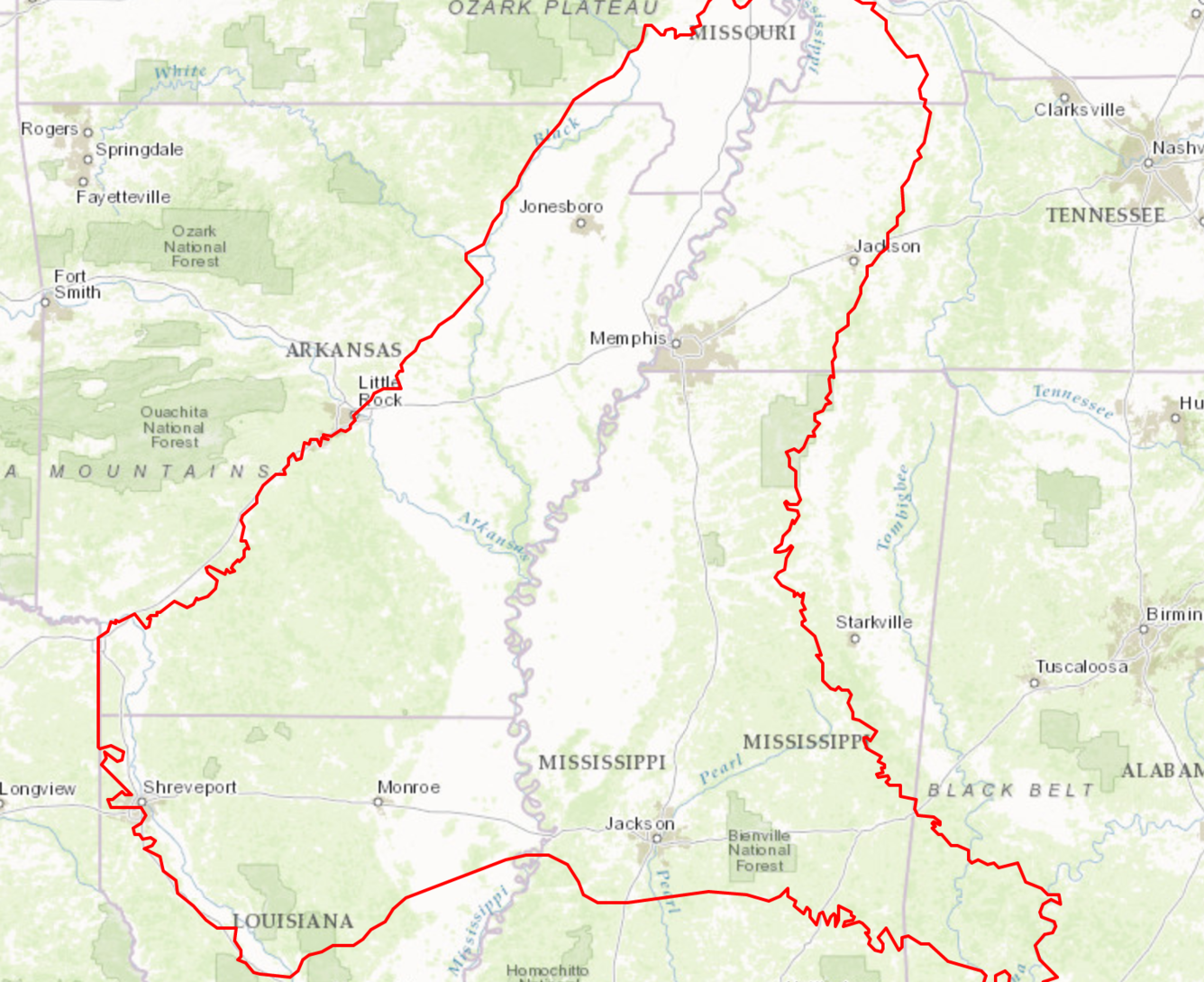 Mississippi Embayment Regional Aquifer Study - Map