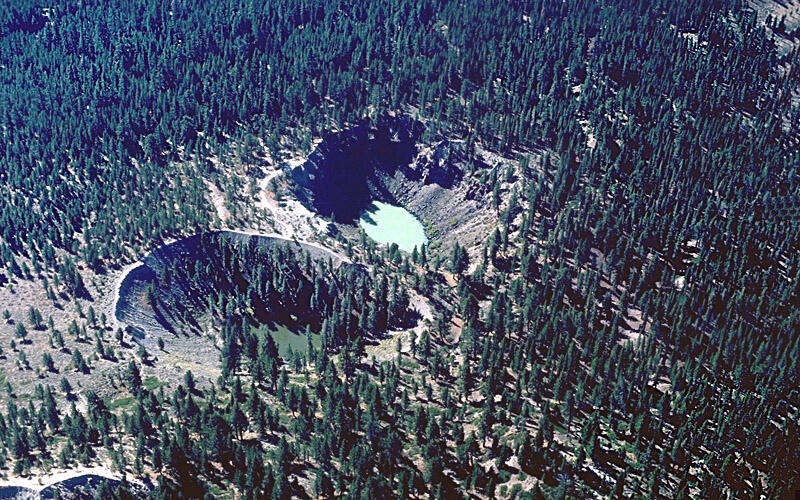 Aerial view of Inyo Craters, CA.