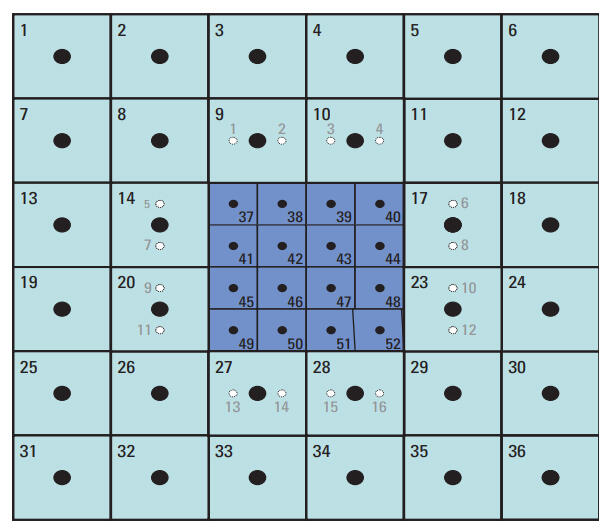 Example parent and child grid for MODFLOW-LGR.