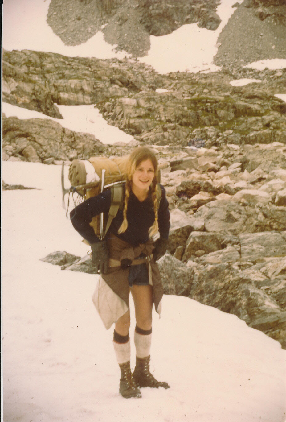 Marith doing field work for her Master’s Thesis, Arapahoe Glacier, CO.