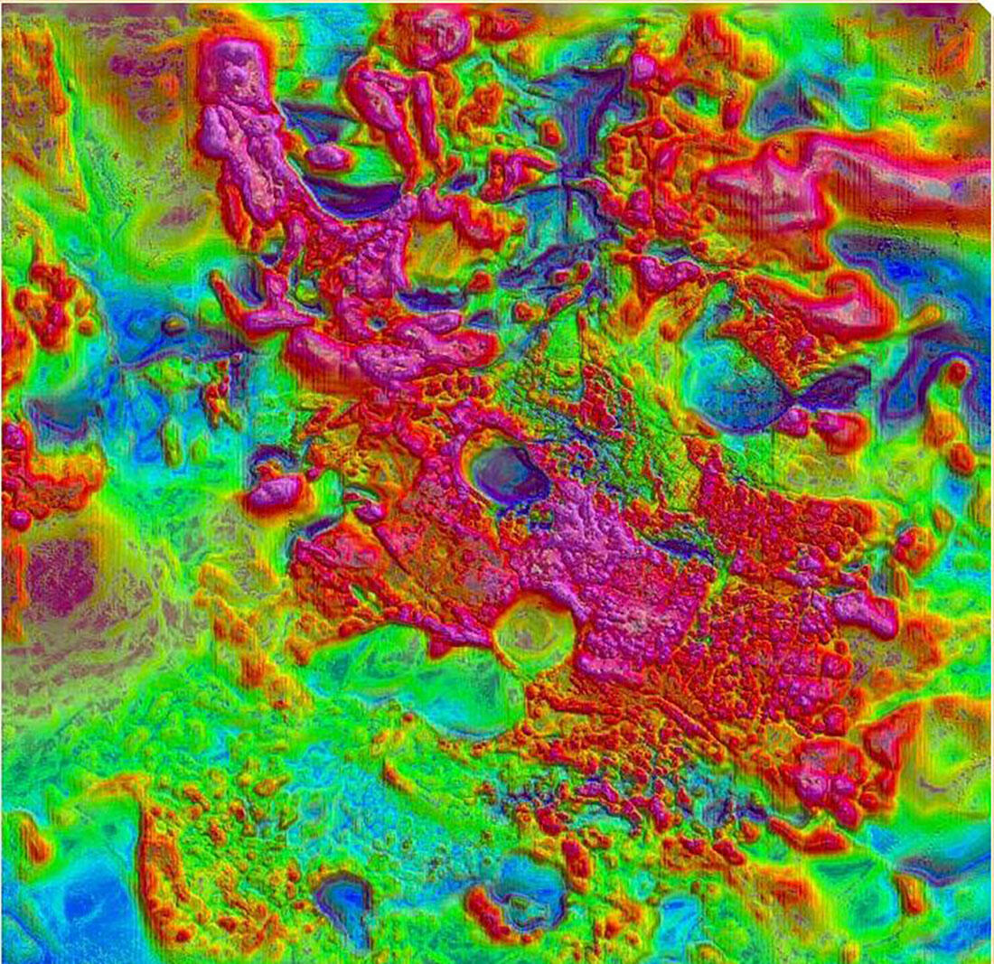 Earth MRI - Shaded relief map of high-resolution magnetic anomaly data over southeast Missouri flown for the Earth MRI project.