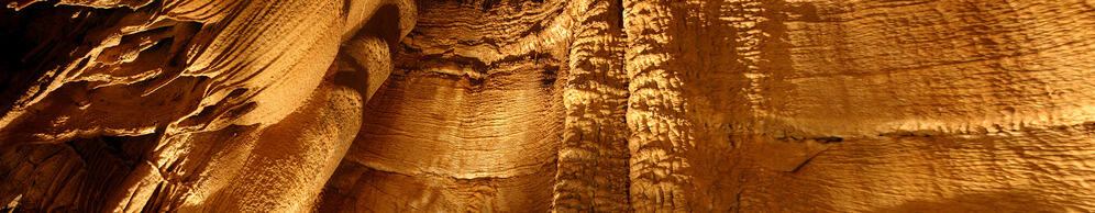 Close up of dripstone on the wall of Mammoth Cave