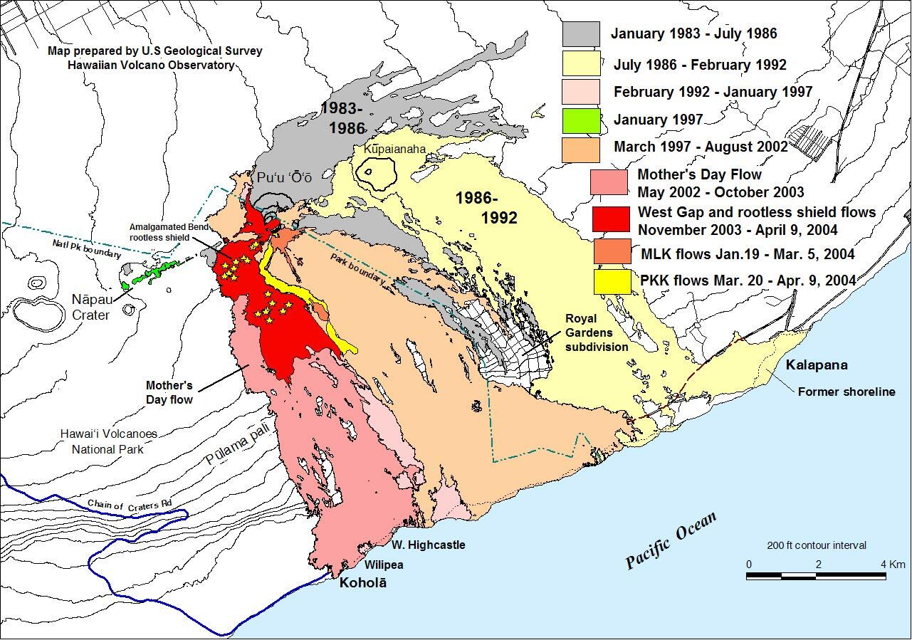 This is a map of flows from Pu`u `O`o.