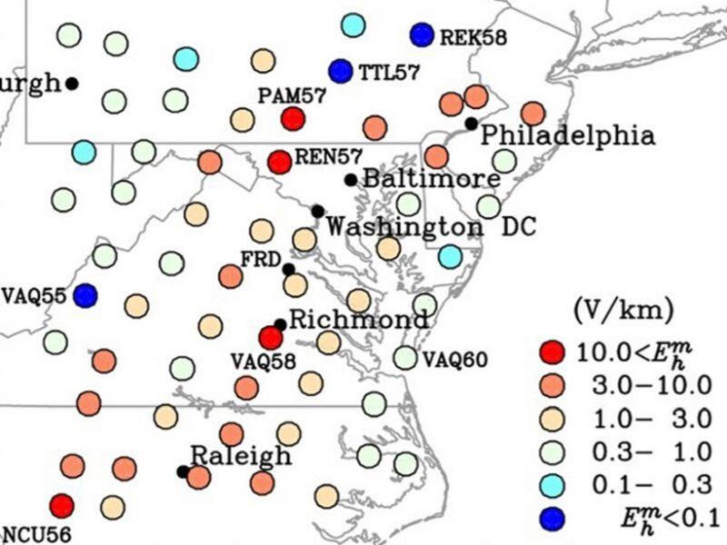 Mapping Extreme-Value Geoelectric Fields