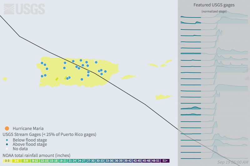 Screenshot of Maria water footprint on a map