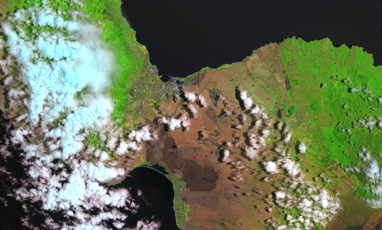 Landsat 8 image of Maui after fire