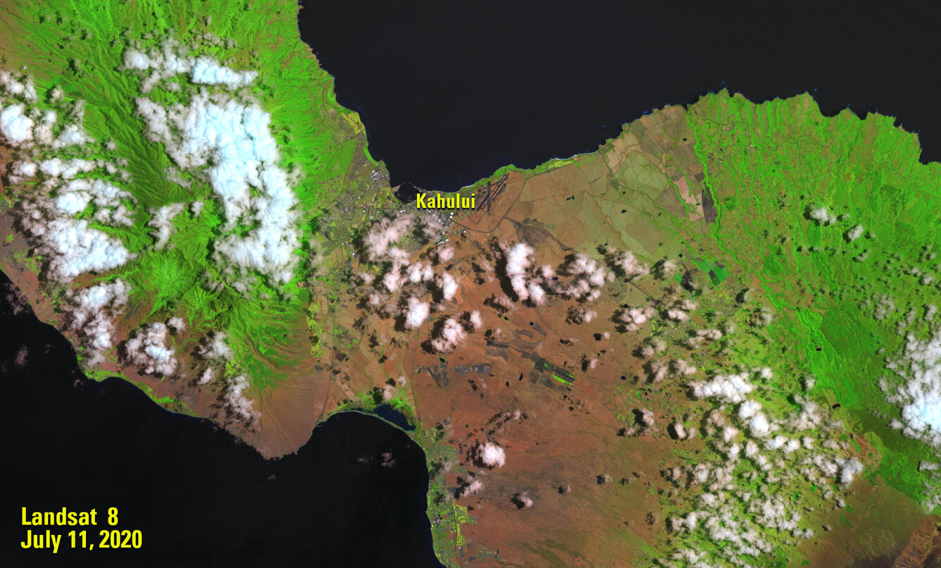 Landsat 8 image of Maui before fire