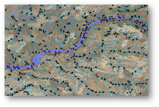 Lines and flow direction for unidentified waterbody for Quiz May/June 2020 NHD Newsletter