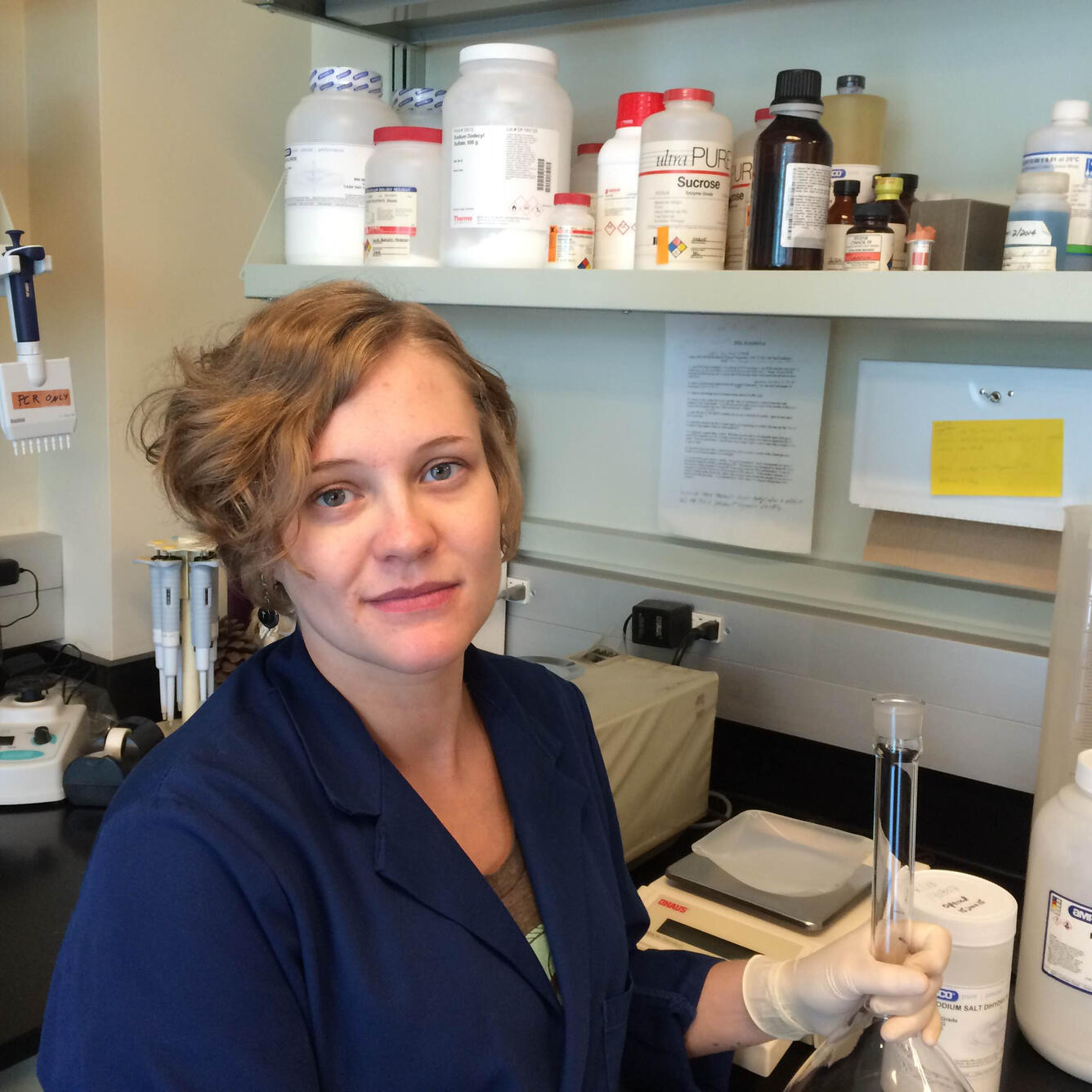Meg Gravely in the Alaska Science Center Molecular Ecology Lab
