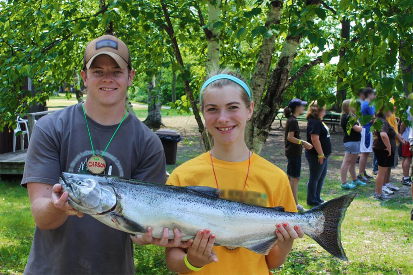 Holding a Chinook Salmon