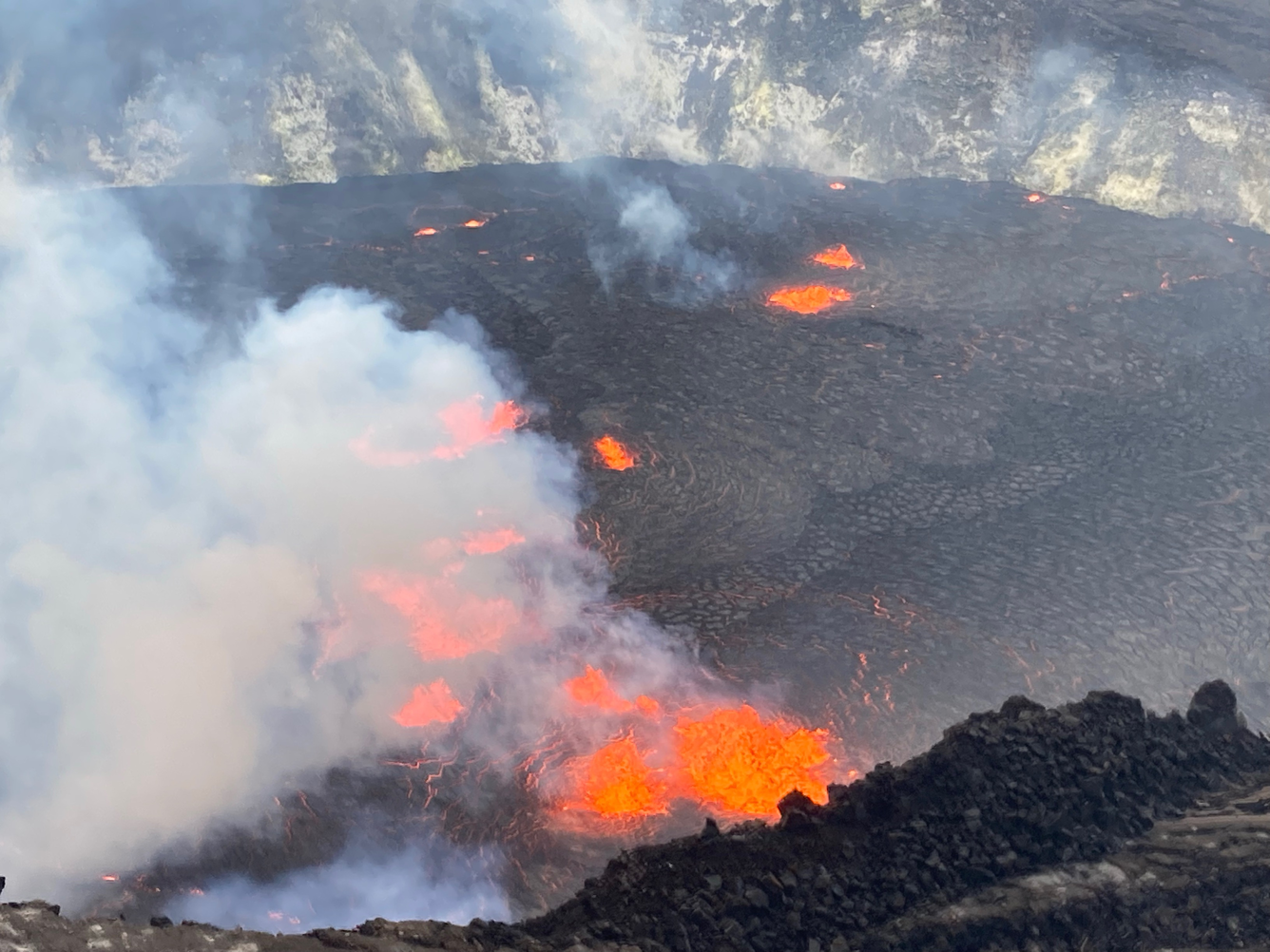 Color photograph of lava lake