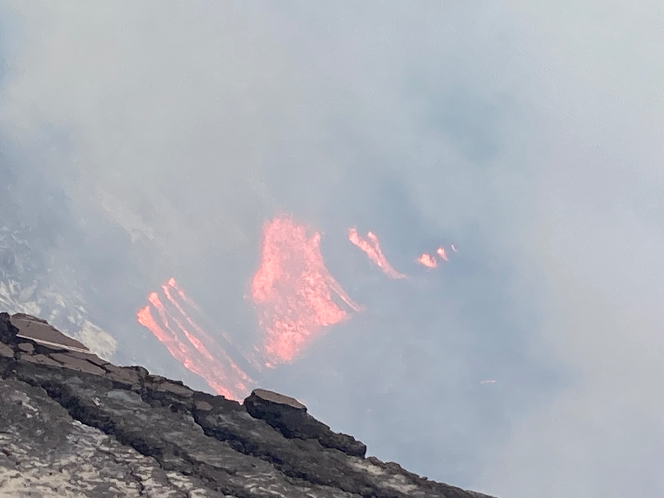 Color photograph of volcanic vents