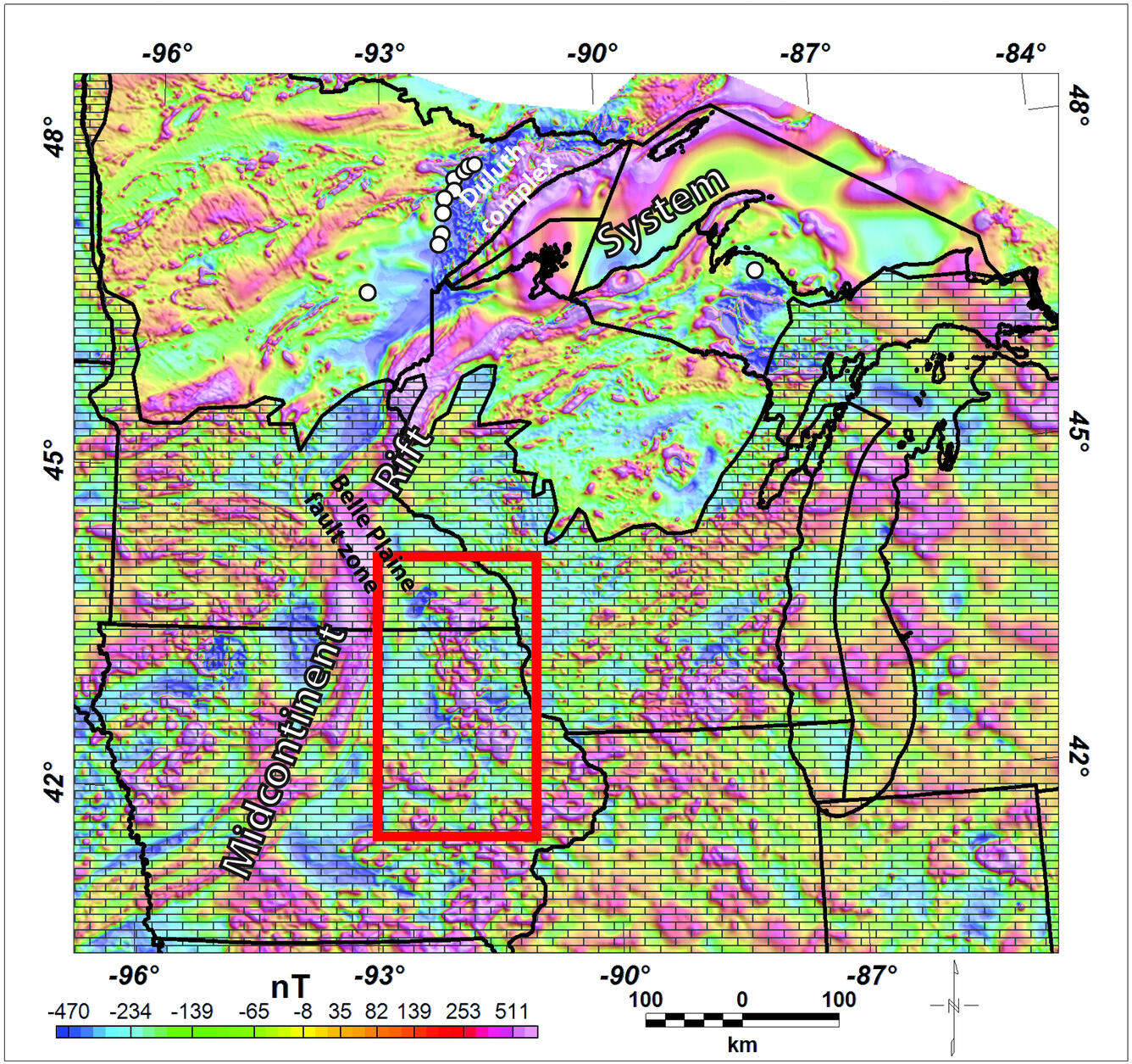 Midcontinent aeromagnetic anomalies