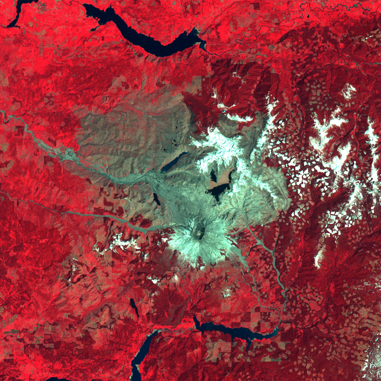Landsat Image of Mount St. Helens on May 22, 1983