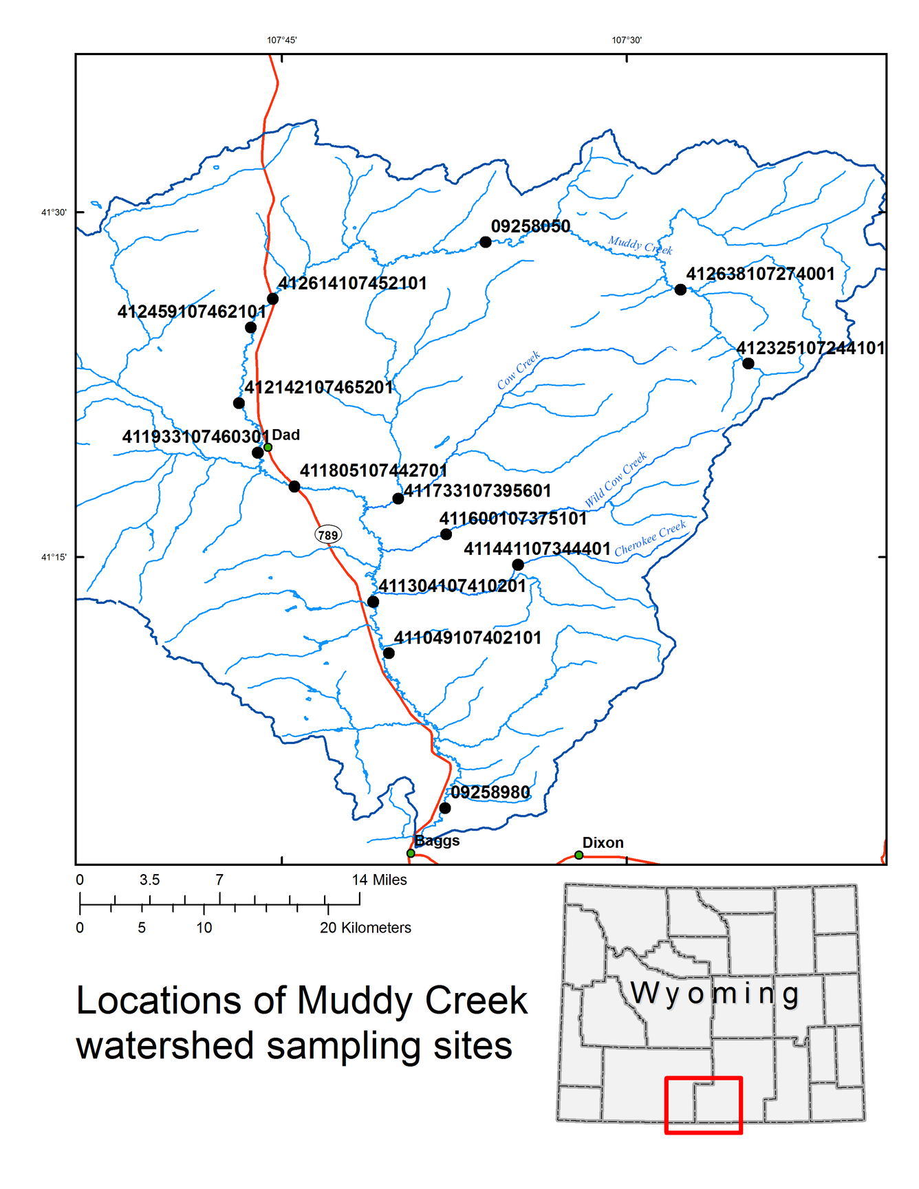 Muddy Creek Synoptic Study Area Map