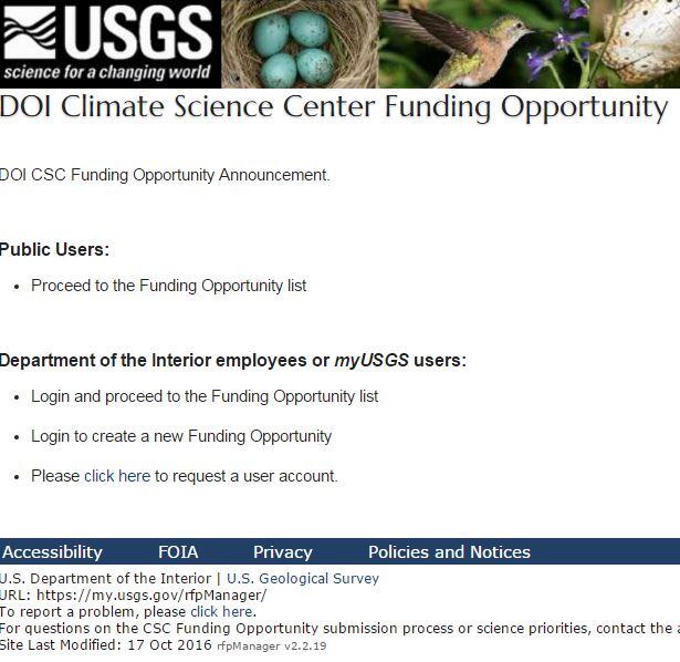 NCCWSC's Request for Proposal (RFP) Manager screenshot