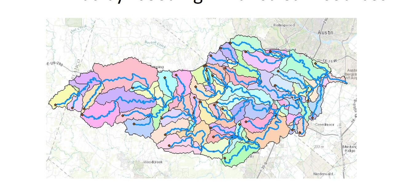 Screenshot from NHD Seminar 6 Presentation showing Terrain Catchments