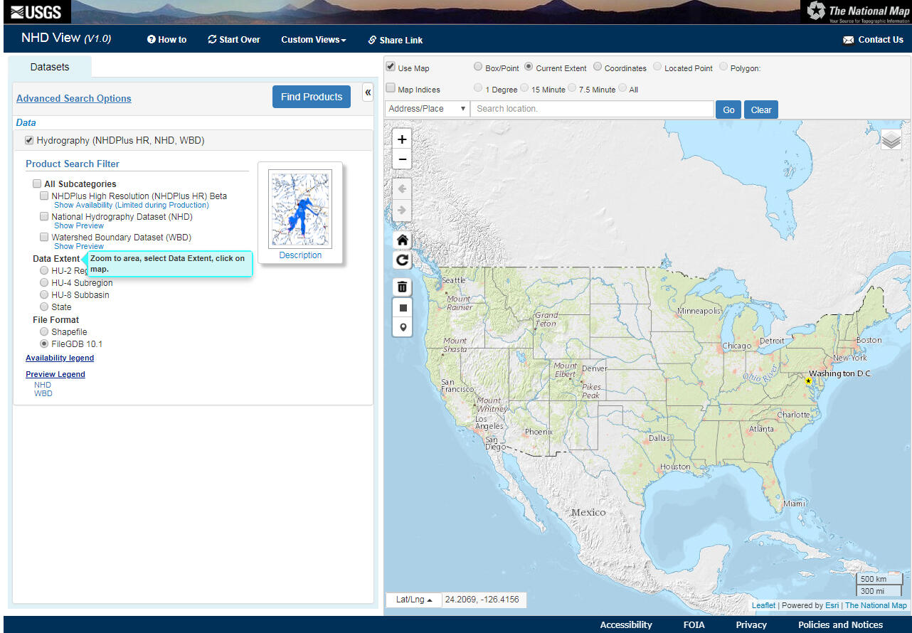 The National Map Viewer Screenshot Of The Nhd View (V1.0) Of The National Map Viewer | U.s.  Geological Survey
