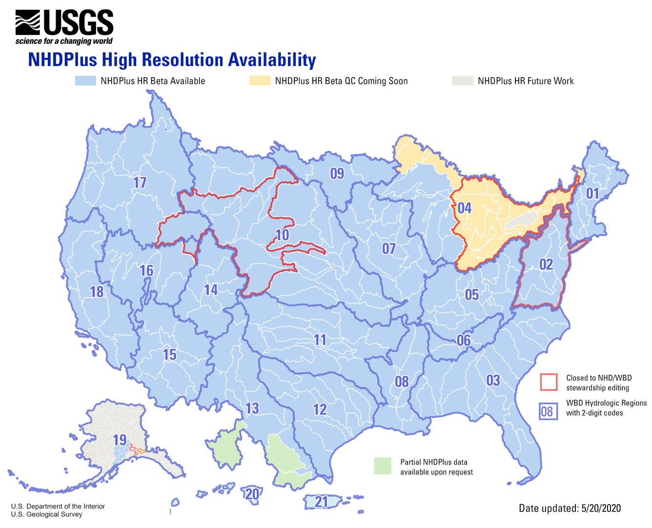 NHDPlus HR Status Web May 20, 2020