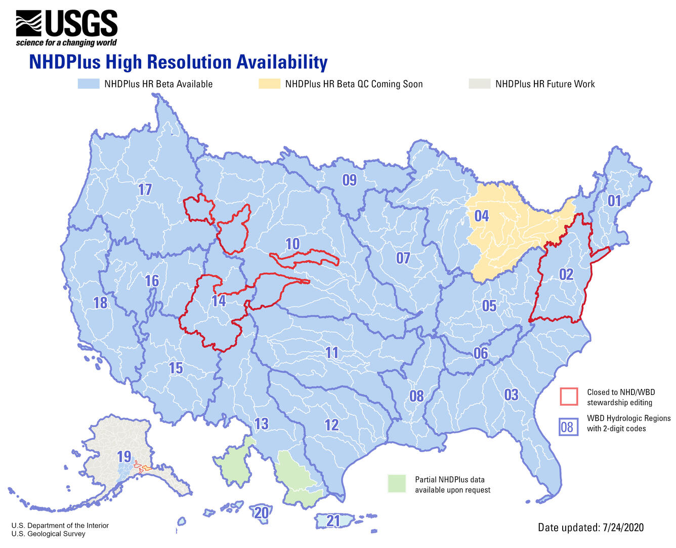 NHD Plus HR Status Graphic 2020-7-23