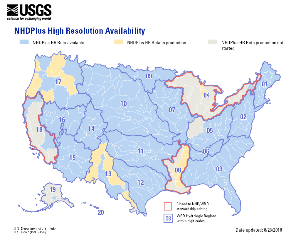 Click on the photo to take you to the NHDPlus High Resolution live status map. 
