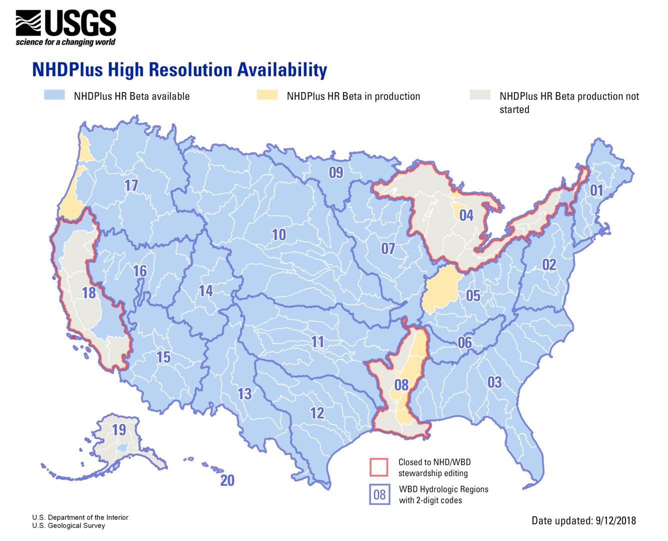Click on the photo to take you to the NHDPlus High Resolution live status map.