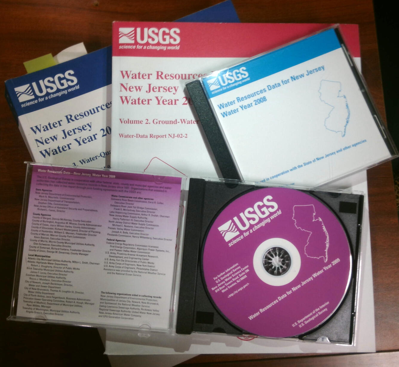 Photo of historic water data reports for New Jersey