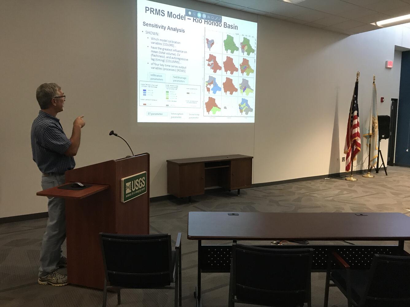 Kyle Douglas Mankin presenting at Water Science Day at the New Mexico Water Science Center