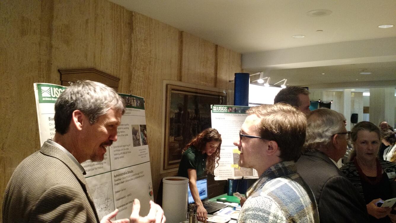 Staff members talk with the public about career oportunities within the USGS