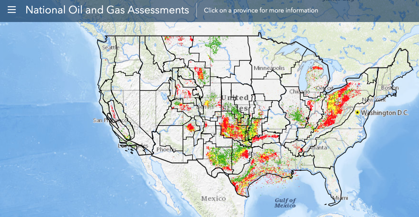 Map of U.S. Assessments of Undiscovered Oil and Gas Resources