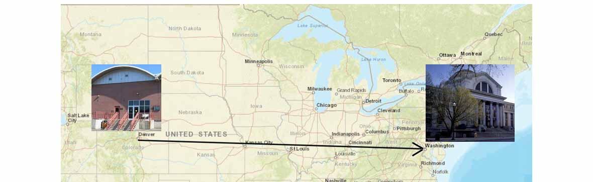 Route from Denver to Washington DC