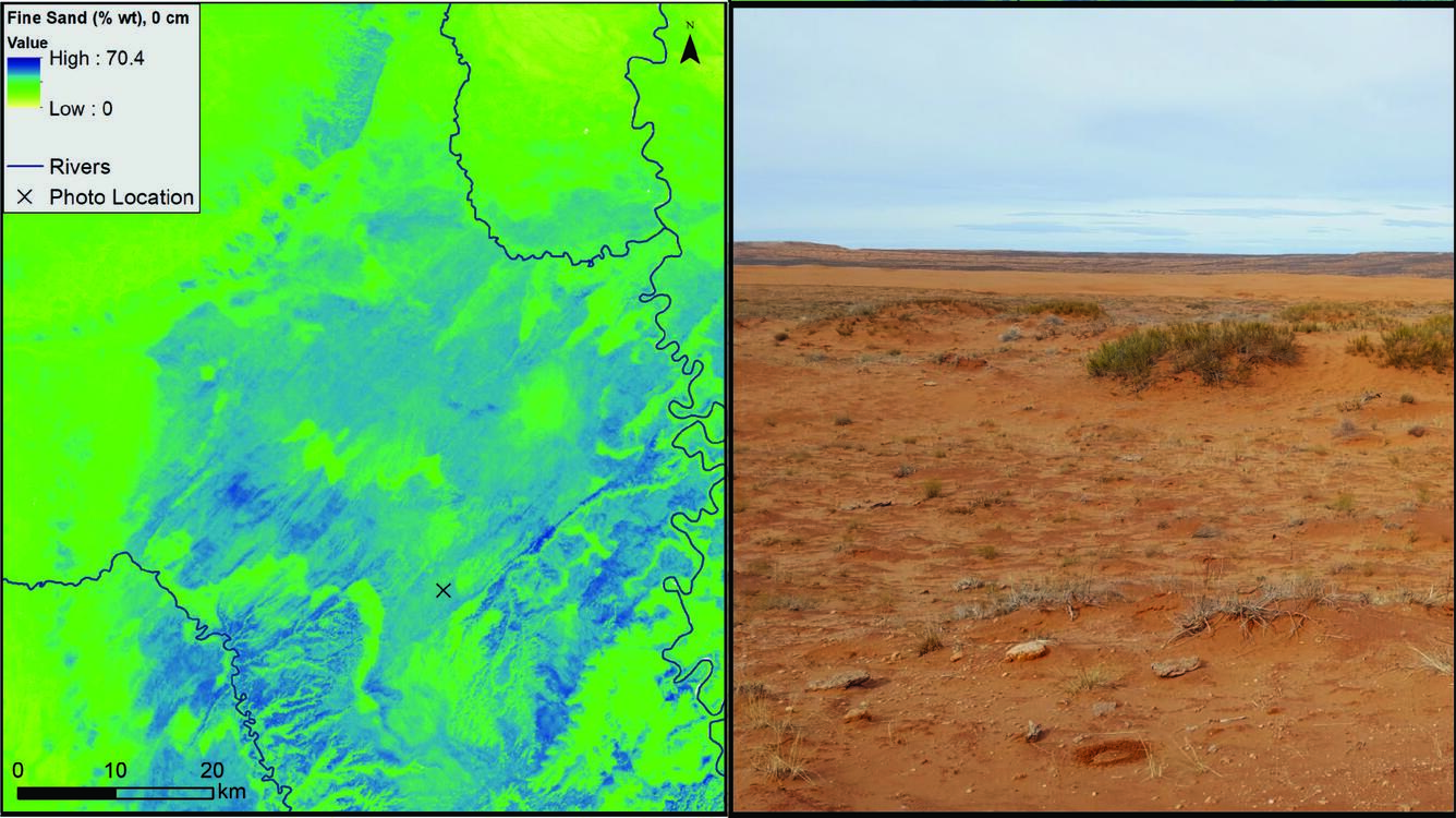 New 30-meter map of surface fine sand content of soils in the San Rafael Desert of Utah