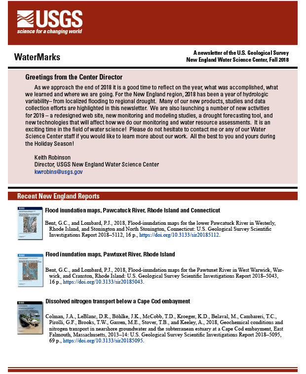 New England Newsletter Fall 2018 cover