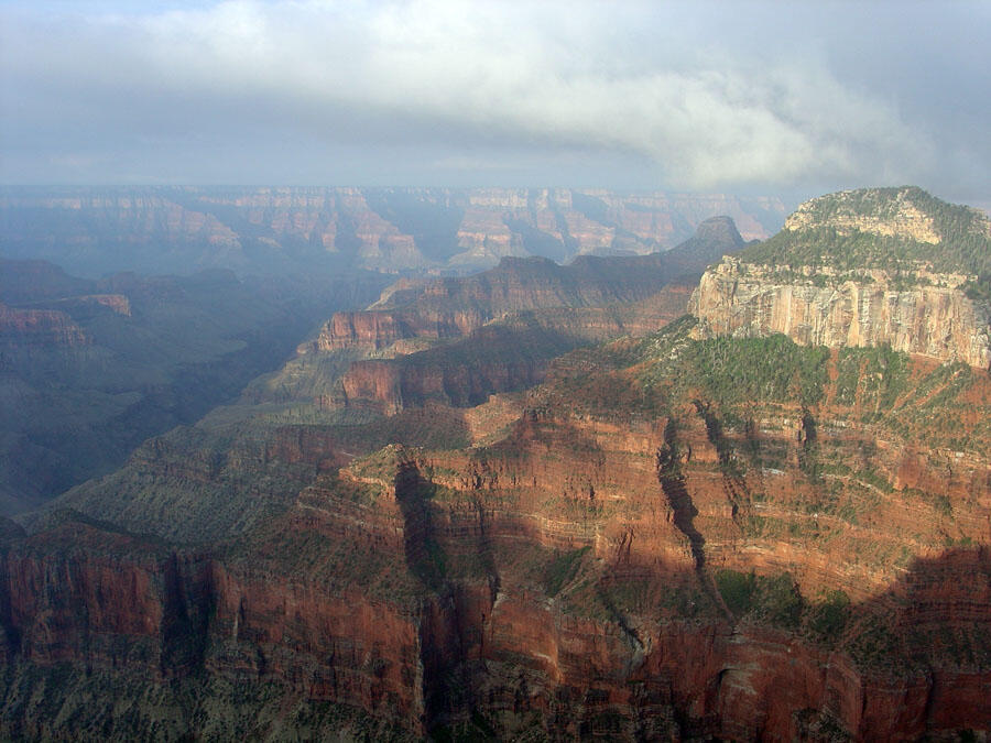 This is a photo of morning light in Bright Angel Canyon.