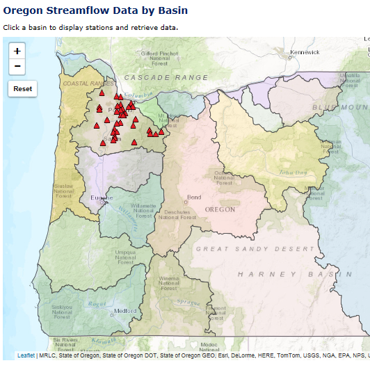 Map of Oregon River Basins