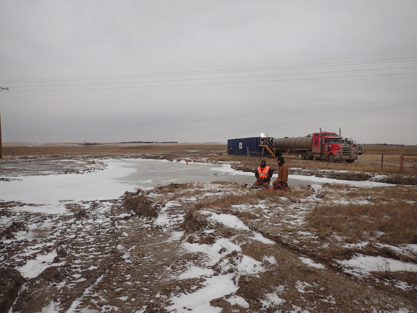 USGS Scientists Conduct Measurements at a Oil and Gas Produced Waters Spill Site