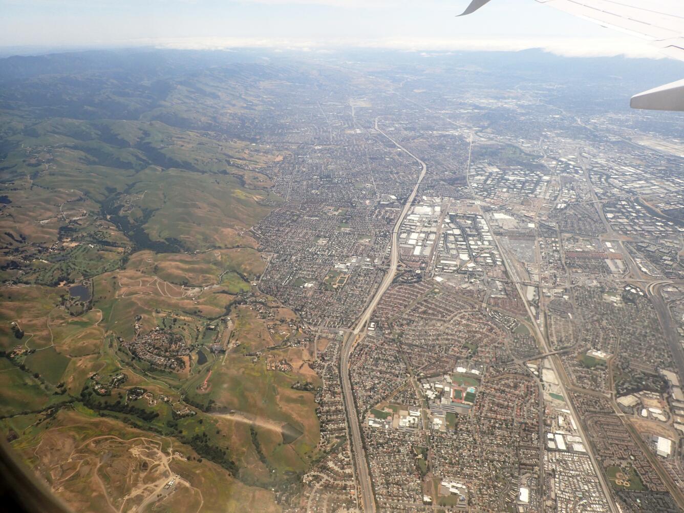 Aerial view of California urban area