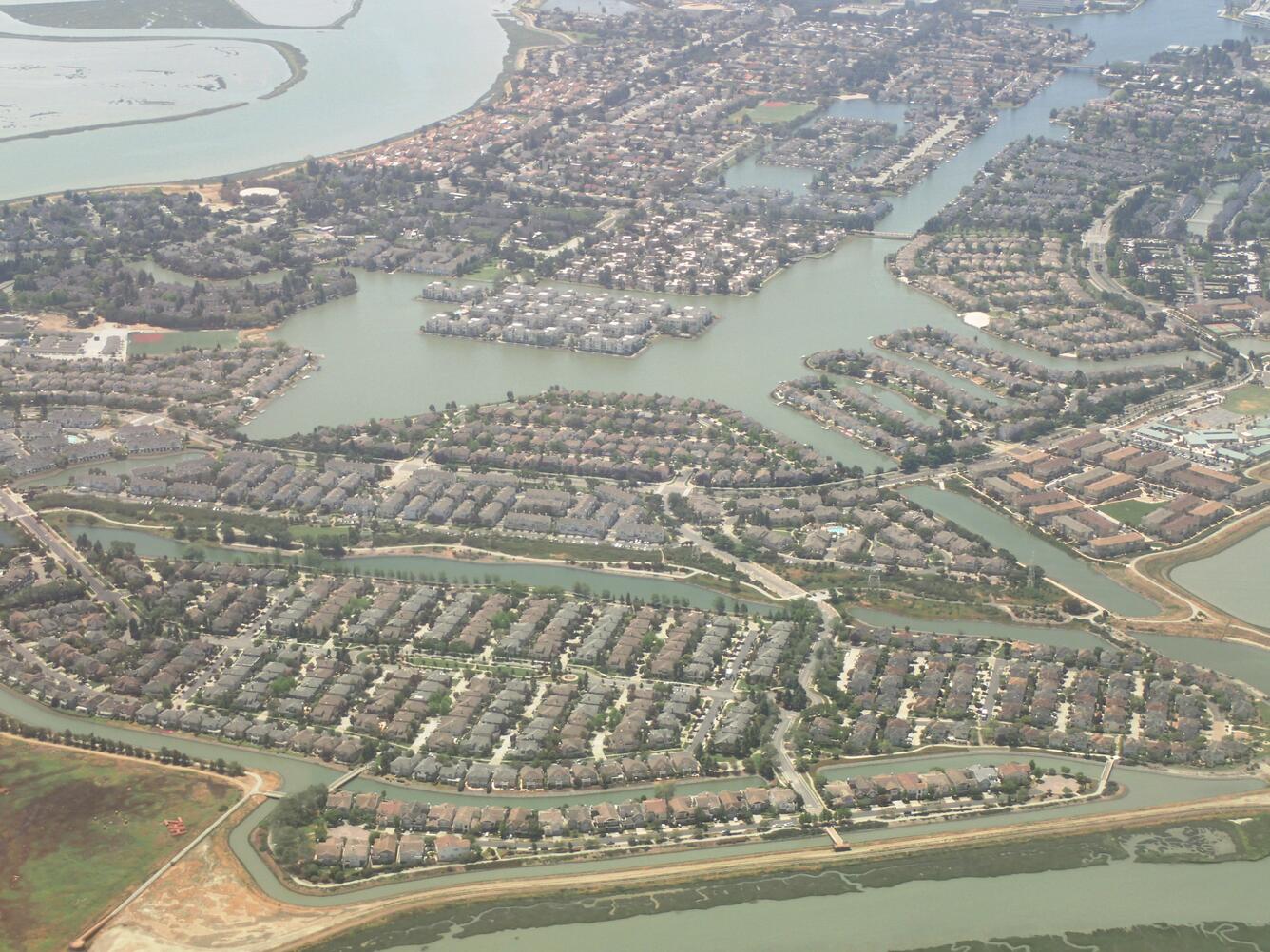 Aerial view of California urban area