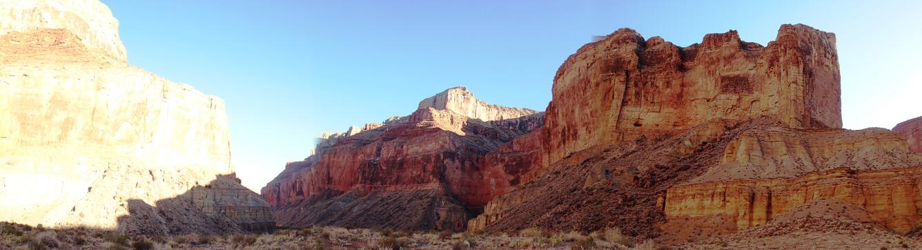 The Grand Canyon cliffs.