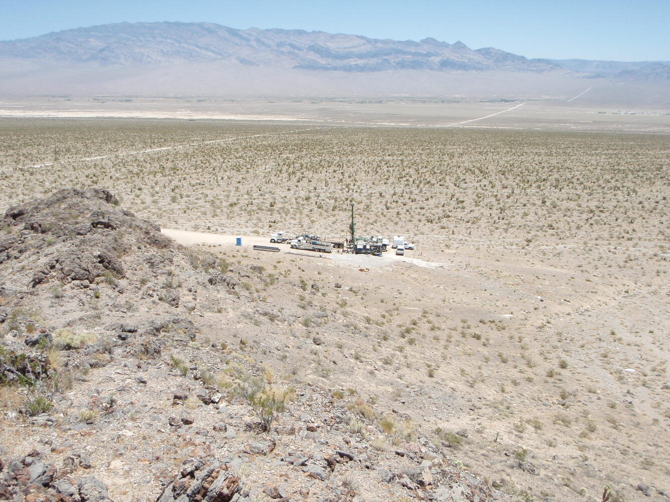 Drilling a well in the carbonate rock aquifer, Clark County, Nevada