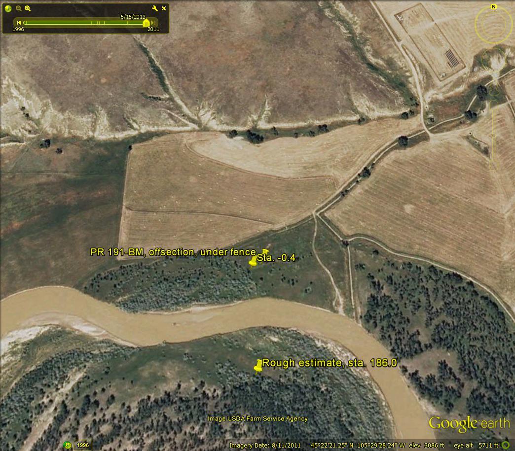 Powder River, MT Cross Section 191, 2011 (view B).