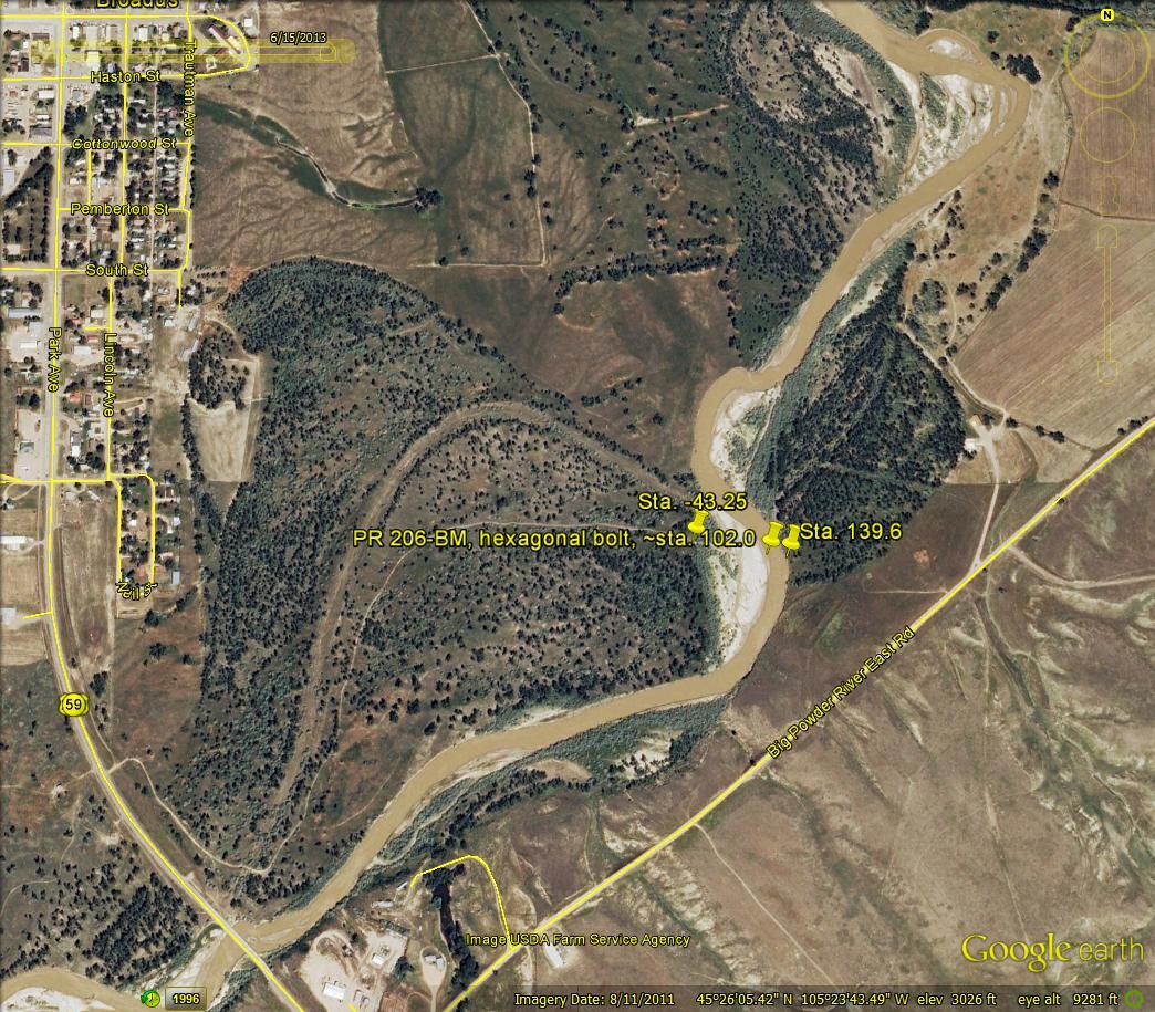 Powder River, MT Cross Section 206, 2011 (view A).