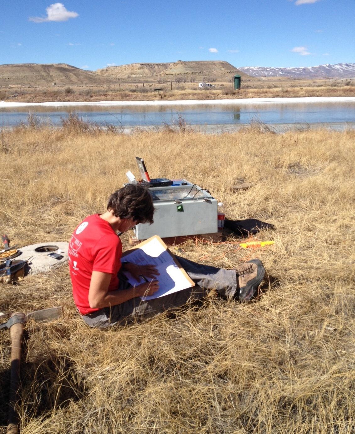 Setting up Groundwater Streamgage on Green River nr LaBarge